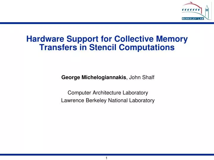hardware support for collective memory transfers in stencil computations