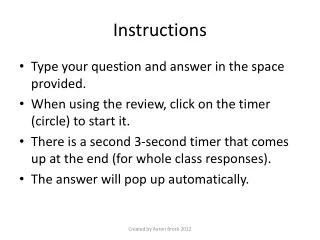 Instructions