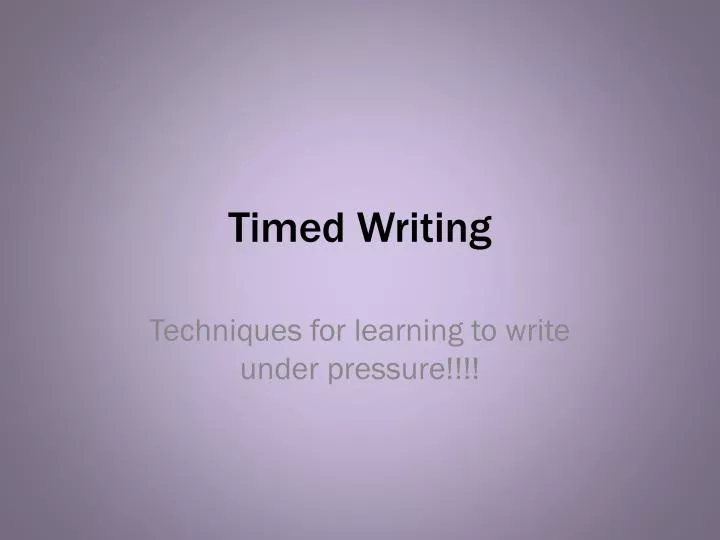 timed writing