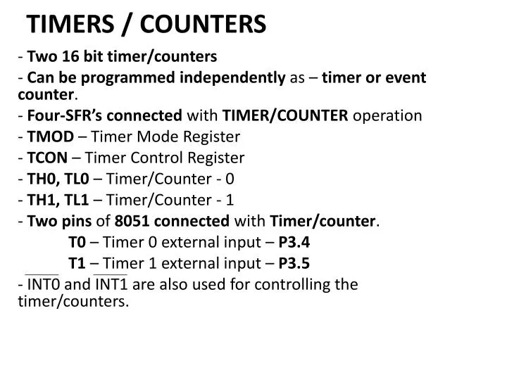 timers counters