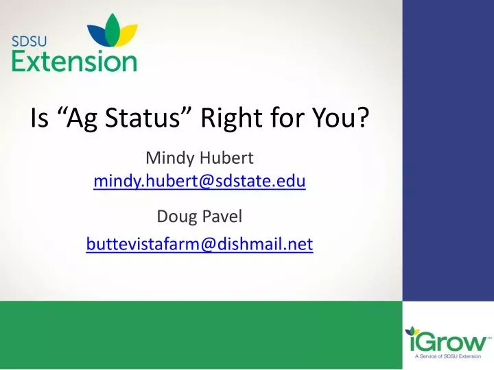 is ag status right for you