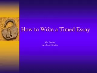 How to Write a Timed Essay