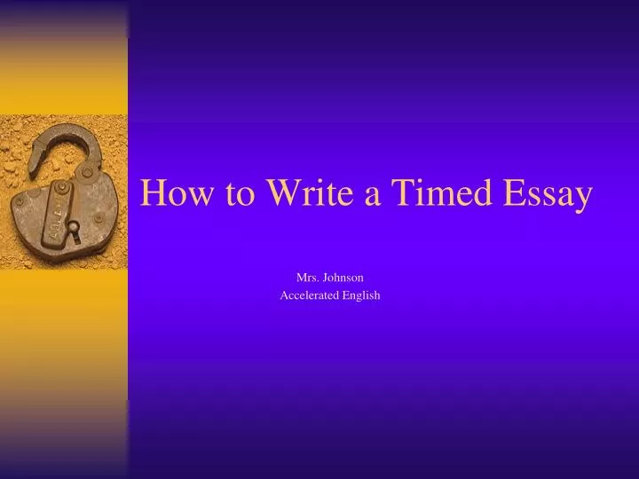 how to write a timed essay