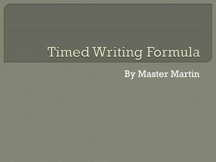 timed writing formula