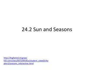 24.2 Sun and Seasons