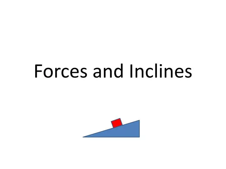 forces and inclines