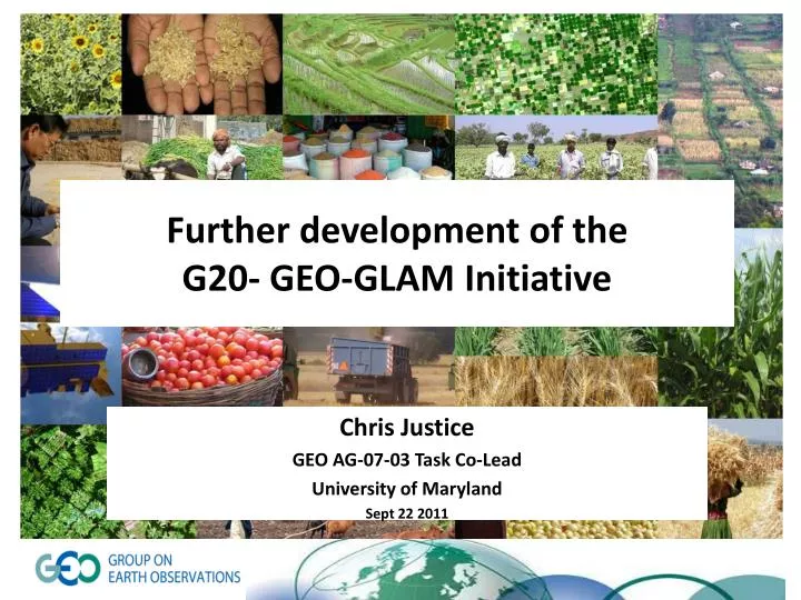 further development of the g20 geo glam initiative