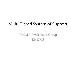 Multi-Tiered System of Support