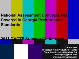 National Assessment Concepts Not Covered In Georgia Performance Standards