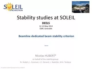 Stability studies at SOLEIL
