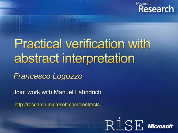 practical verification with abstract interpretation