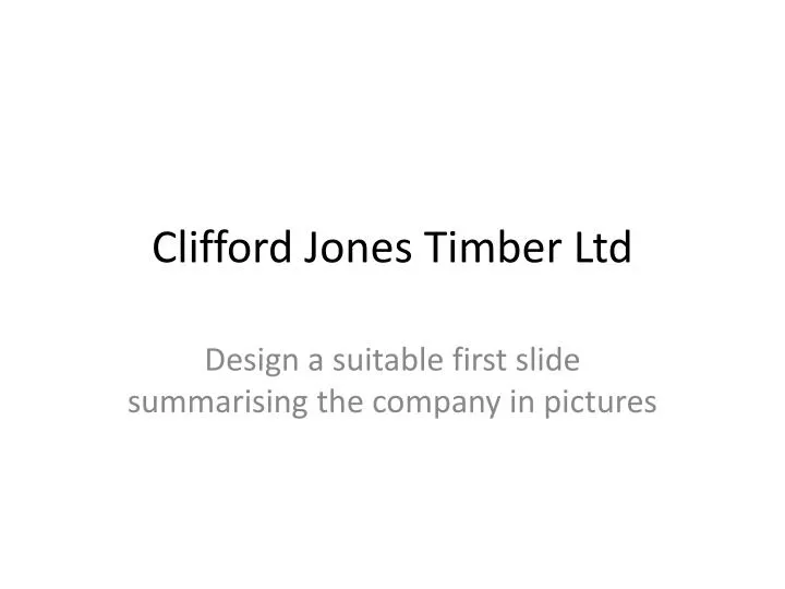 clifford jones timber ltd