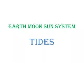Earth Moon Sun System