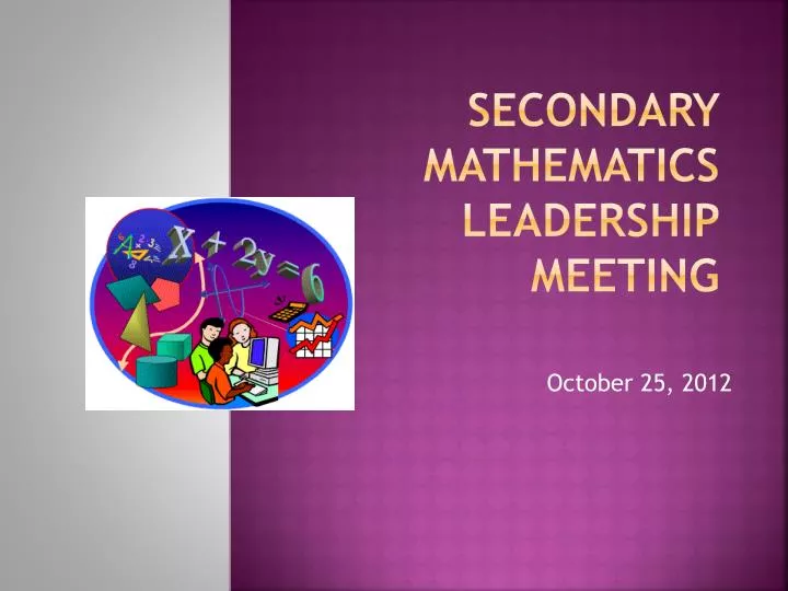 secondary mathematics leadership meeting