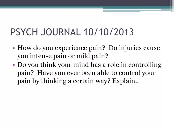 psych journal 10 10 2013