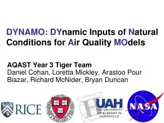 DYNAMO: DY namic Inputs of N atural Conditions for A ir Quality MO dels