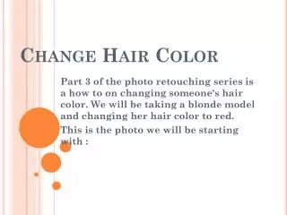 Change Hair Color