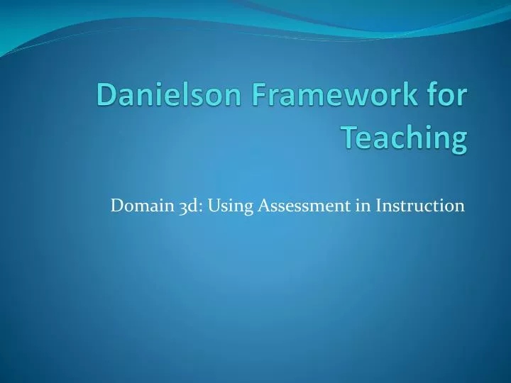 danielson framework for teaching