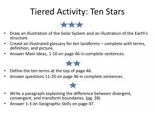 Tiered Activity: Ten Stars