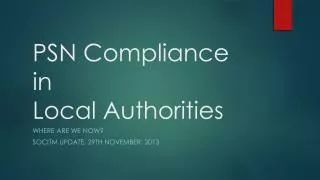 PSN Compliance in Local Authorities