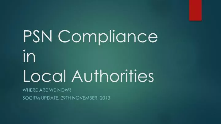 psn compliance in local authorities