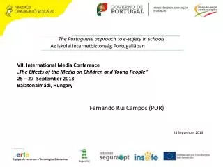 The Portuguese approach to e-safety in schools