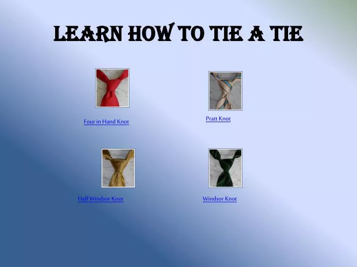 learn how to tie a tie
