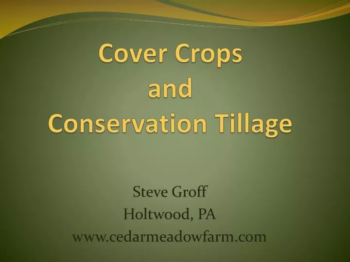 cover crops and conservation tillage