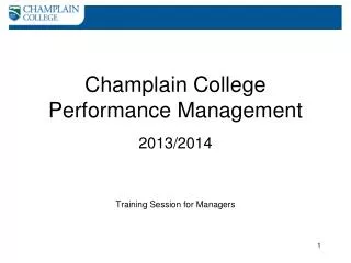 Champlain College Performance Management