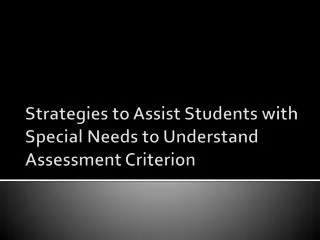 Strategies to Assist Students with Special Needs to Understand Assessment Criterion