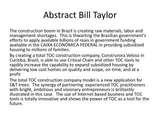 Abstract Bill Taylor
