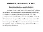 The Duty of Transparency in Media Disclosure and Human Dignity - slide 1