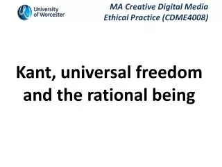 MA Creative Digital Media Ethical Practice (CDME4008)
