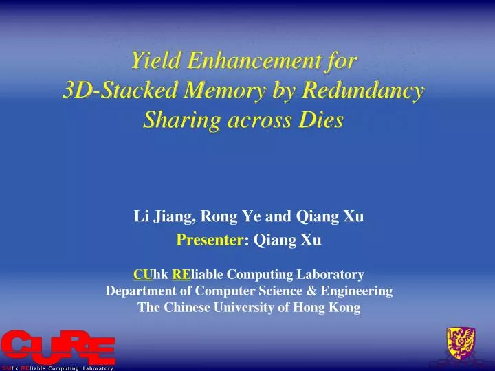 yield enhancement for 3d stacked memory by redundancy sharing across dies