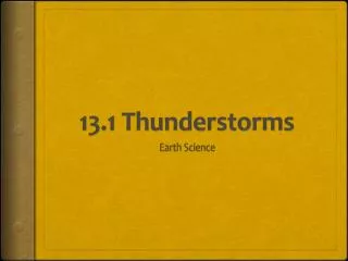 13.1 Thunderstorms
