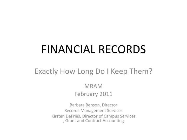financial records