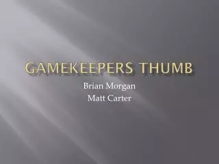 Gamekeepers thumb