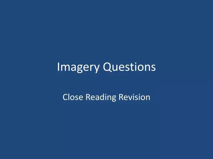 imagery questions