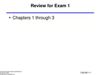 Review for Exam 1