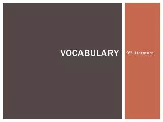 Vocabulary