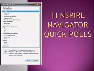 ti nspire navigator quick polls