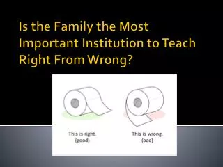 Is the Family the Most I mportant I nstitution to Teach R ight F rom Wrong?