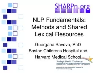 NLP Fundamentals: Methods and Shared Lexical Resources