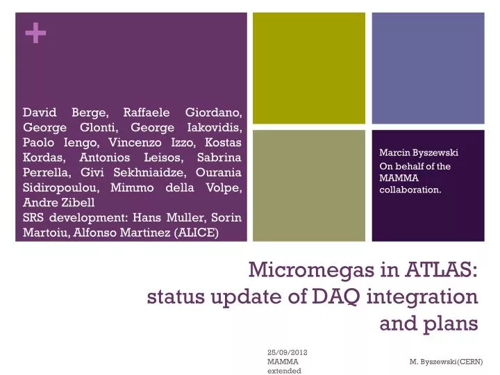 micromegas in atlas status update of daq integration and plans