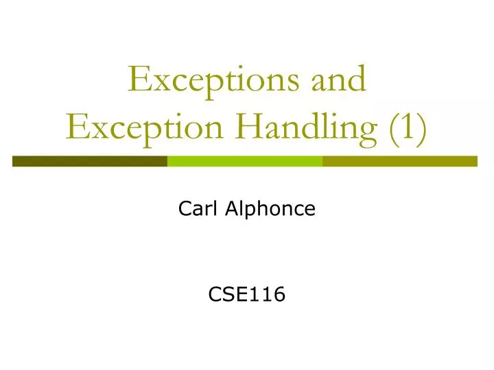exceptions and exception handling 1