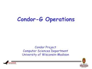 Condor-G Operations