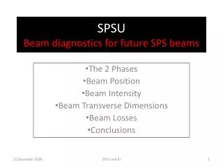 SPSU Beam diagnostics for future SPS beams