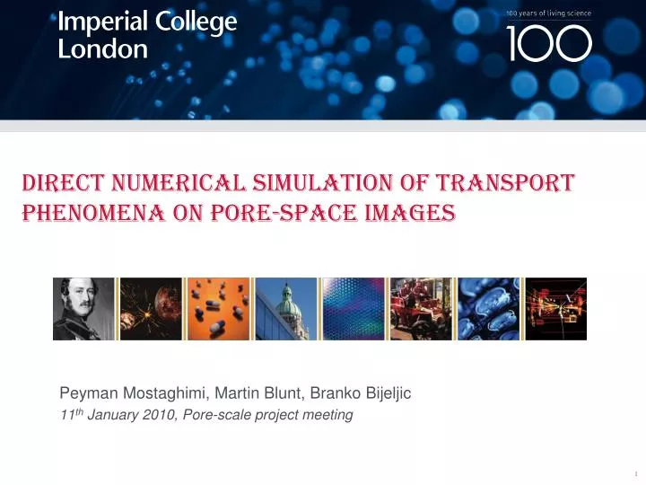 direct numerical simulation of transport phenomena on pore space images