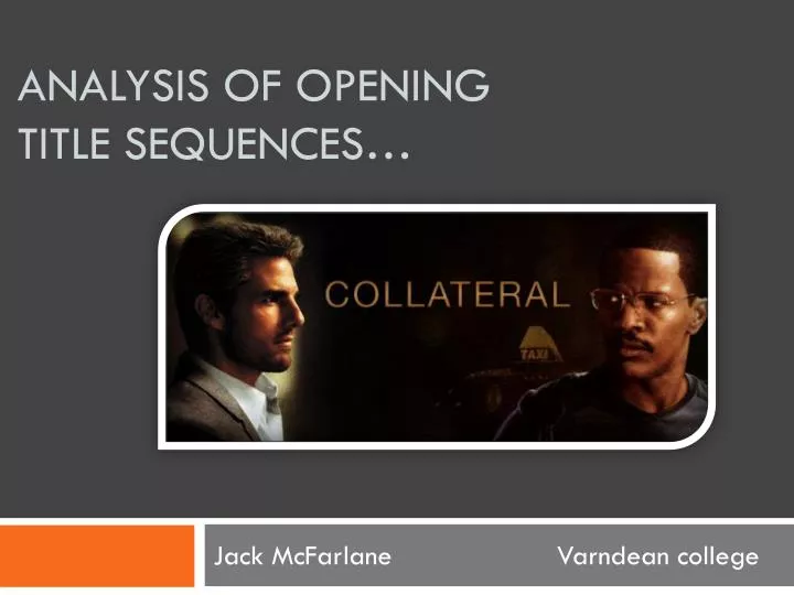 analysis of opening title sequences