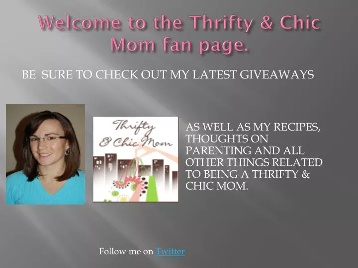 welcome to the thrifty chic mom fan page